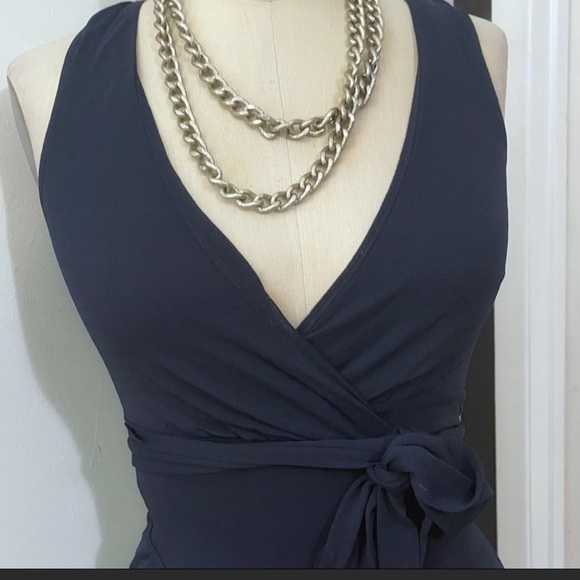 Banana Republic Chiffon Lined Wrapping Surplice Dress - Picture 12 of 13